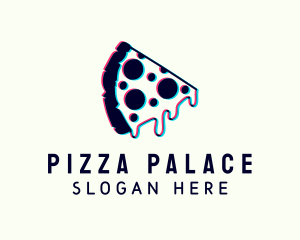 Pizza - Glitch Pizza Restaurant logo design