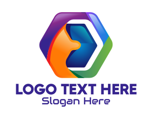 Communication - Abstract 3D Tech Hexagon logo design