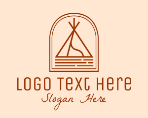 Summer Camp - Camping Tent Site logo design