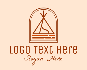 Teepee - Camping Tent Site logo design