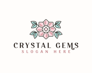 Floral Gem Crystal logo design