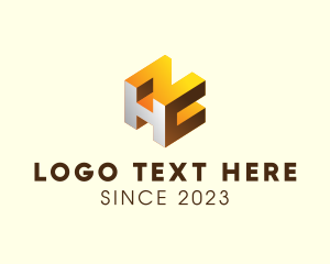 Room Makeover - Modern 3D Block Technology logo design