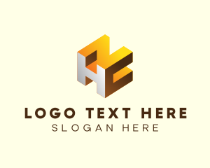 Block - Modern 3D Block Technology logo design