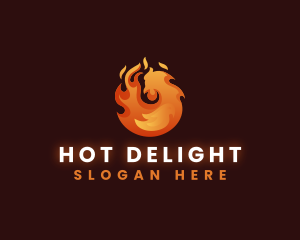 Flaming Grill Chicken logo design