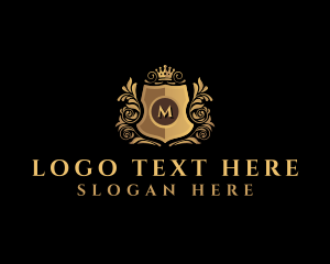 Luxury - Rose Crown Shield logo design