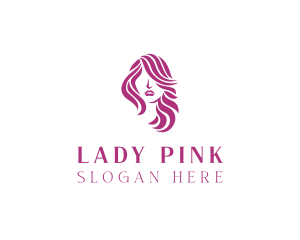 Pink Beautiful Lady Hair logo design