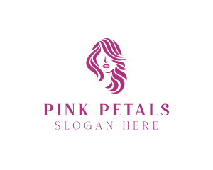 Pink Beautiful Lady Hair logo design