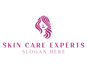 Pink Beautiful Lady Hair logo design