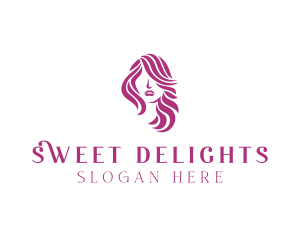 Pink Beautiful Lady Hair logo design