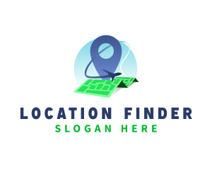 Geolocation - Map Pin Airline logo design