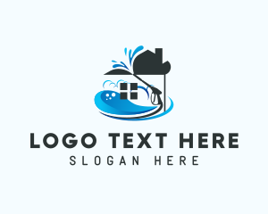 Water Gun - Pressure Washing House Cleaner logo design