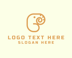 Wild - Safari Elephant Letter P logo design