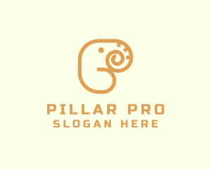 Safari Elephant Letter P logo design