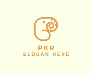 Safari Elephant Letter P logo design