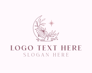 Holistic - Moon Floral Star logo design