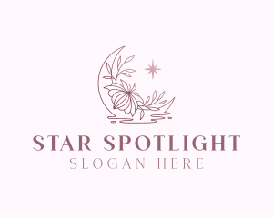 Moon Floral Star logo design