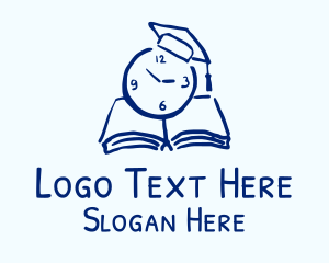Distance Learning - Book Study Time logo design