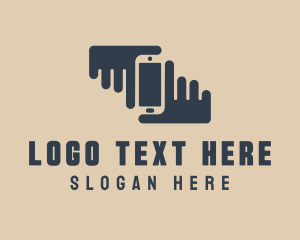 Phone - Hands Mobile Vlog logo design