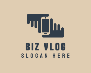 Vlog - Hands Mobile Vlog logo design