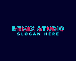 Neon Glitch Studio logo design