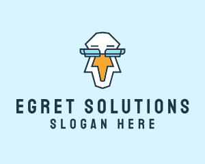 Egret - Eyeglasses Pelican Avatar logo design