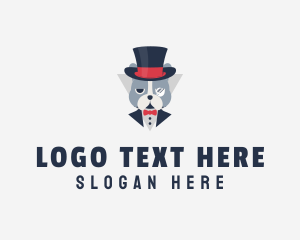 Gentleman - Hat Bulldog Butler logo design