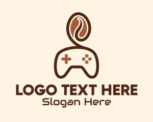 Streamer - Game Controller Coffee Bean logo design