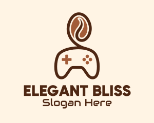 Streamer - Game Controller Coffee Bean logo design