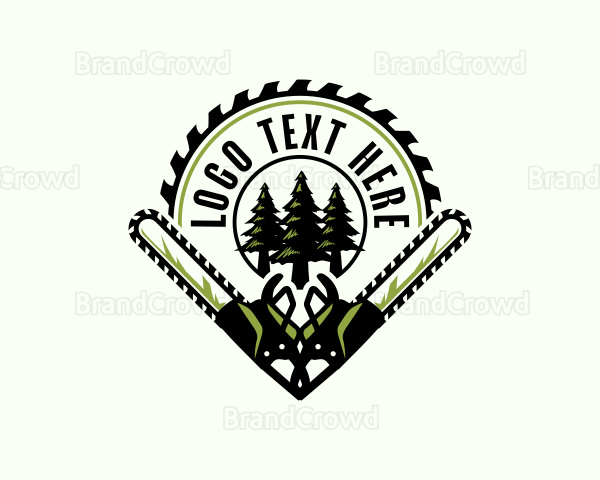 Chainsaw Lumberjack Woodwork Logo
