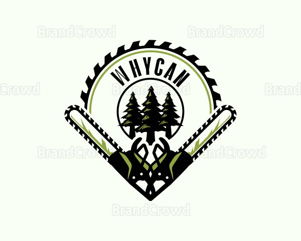 Chainsaw Lumberjack Woodwork Logo