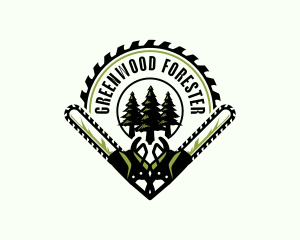 Chainsaw Lumberjack Woodwork logo design