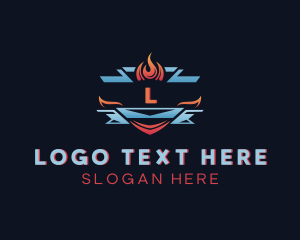 Heating - Fire Ice Blaze logo design