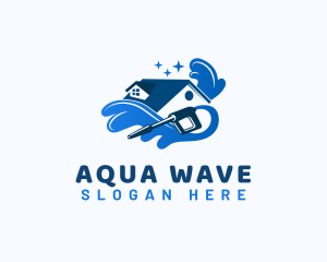 Wave Pressure Washer House logo design