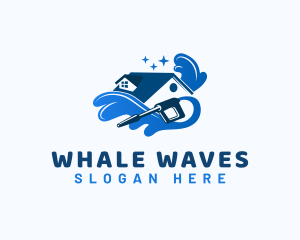 Wave Pressure Washer House logo design