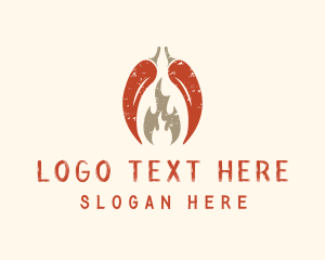 Hot - Fire Hot Chili logo design
