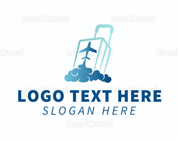 Flying Airplane Luggage Logo