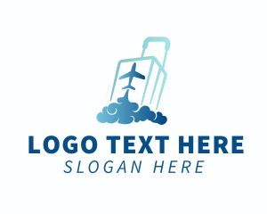 Abroad - Flying Airplane Luggage logo design