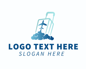 Flying Airplane Luggage Logo