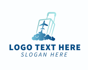 Flying Airplane Luggage Logo