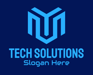 Cyber Security - Blue Tech Company logo design