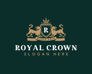 Lion Royal Shield logo design