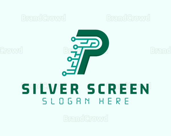 Digital Tech Letter P Logo