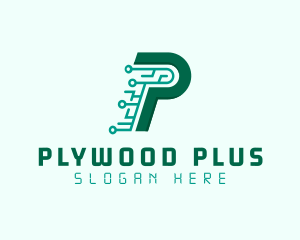 Digital Tech Letter P logo design