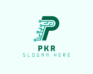 Digital Tech Letter P logo design