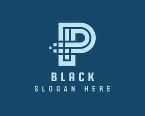Pixelated Tech Letter P Logo
