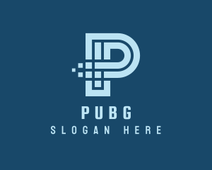 Program - Pixelated Tech Letter P logo design