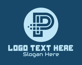 Pixelate - Pixelated Tech Letter P logo design