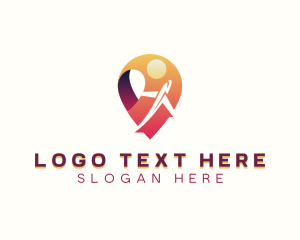 Locator - Location Pin Airplane logo design