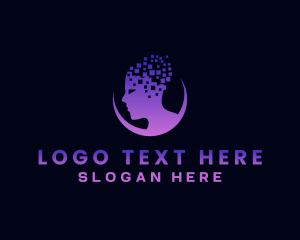 Head - Pixel Mind Technology logo design