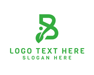 Herb - B Vine Leaf logo design